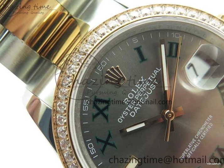 126281 Bracelet BP Gray DateJust Oyster 1:1 Best on Edition Maker RG SS 36 Roman Dial 0417